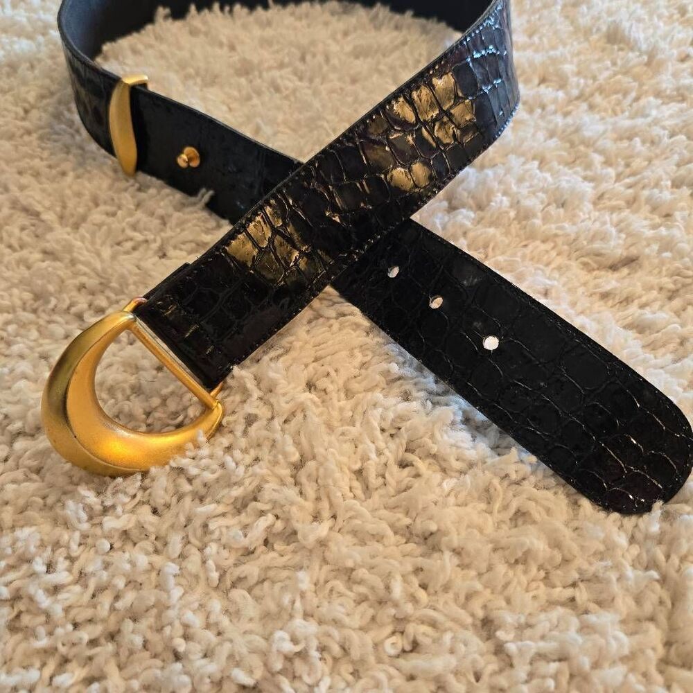 Vintage Laurel Italian Leather Belt w/ Brass  40 / S